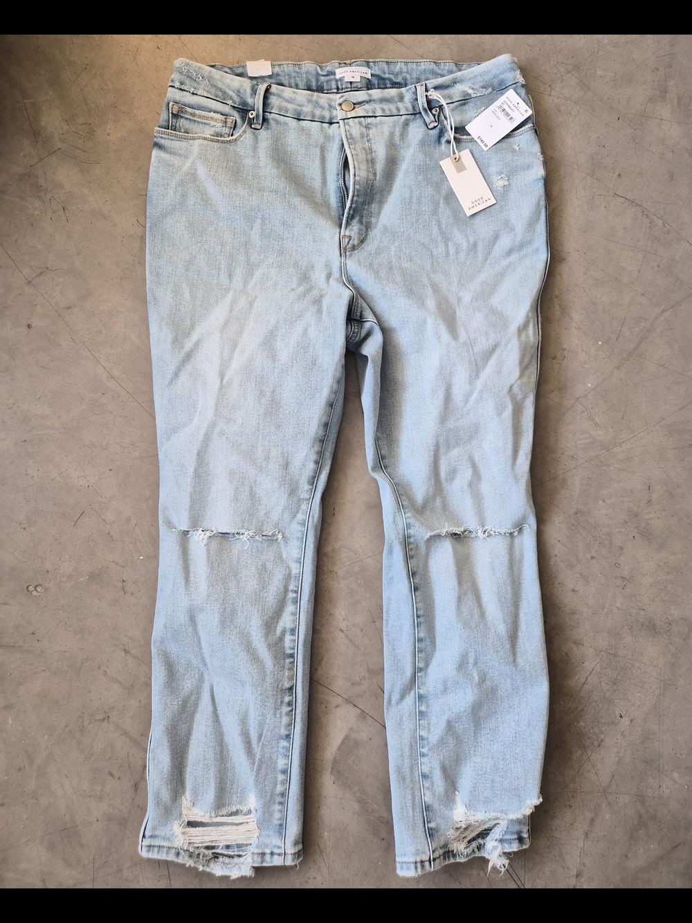 Good American Good Curve Straight Jeans Size 15 INDIGO03 NWT - Picture 3 of 5